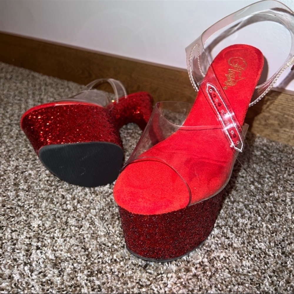 Red Pleaser Heels